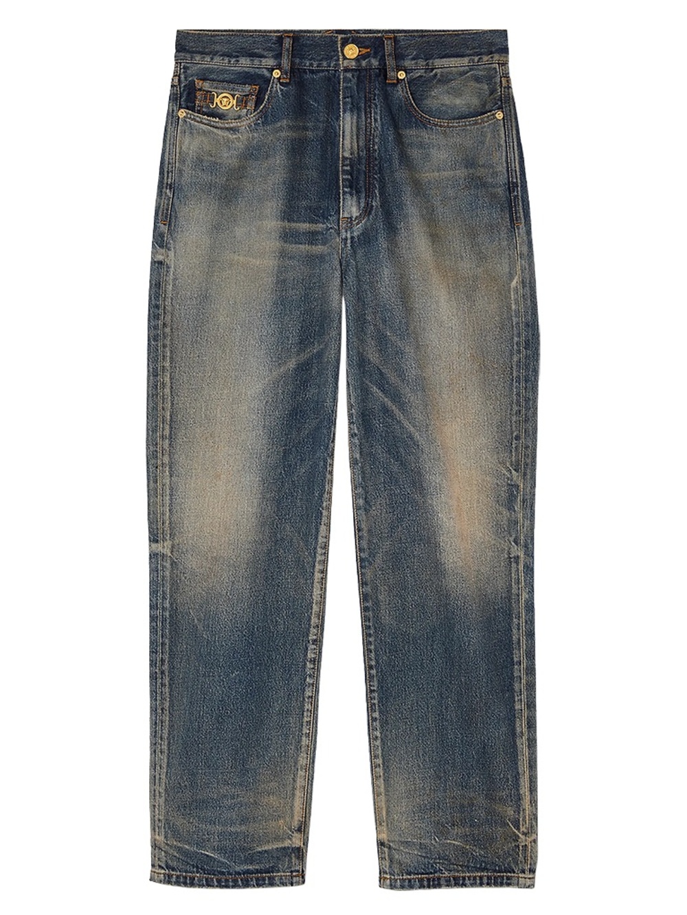 $1325 AUTHENTIC Runway new VERSACE Straight-Fit Jeans size 32 made in Japan
